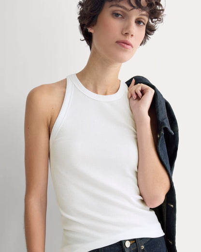 Luxe Rib Racerback Tank | White