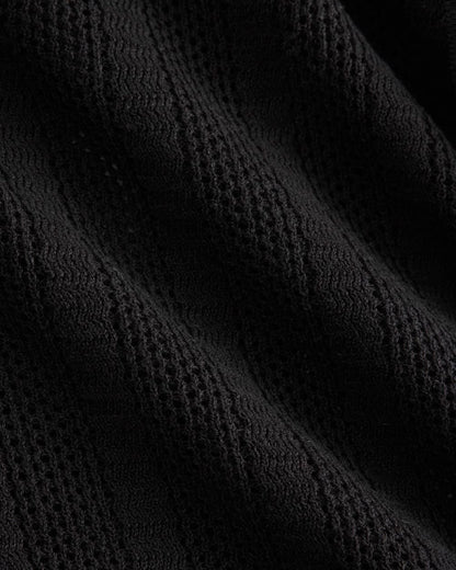 Textured Knit Resort Shirt | Black