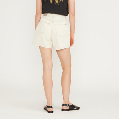 The A-Line Denim Short | Ecru