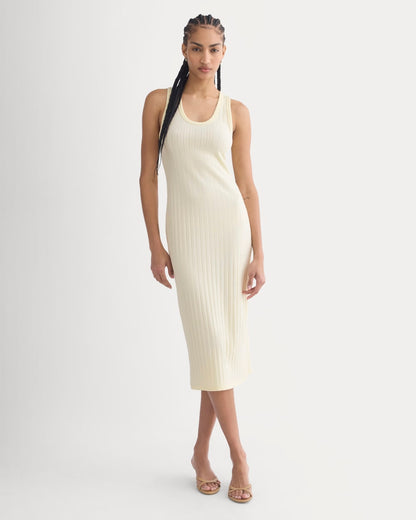 Scoop-Neck Midi Dress in Pointelle Knit | Lemon Icing