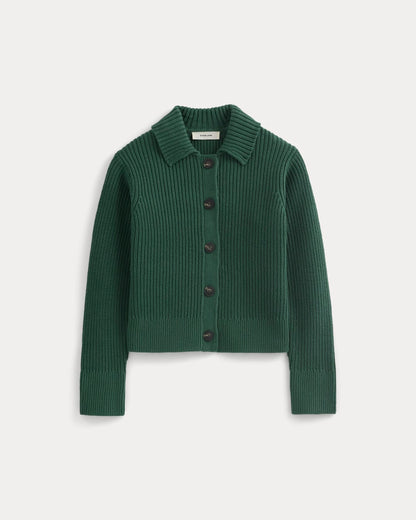 Shrunken Cardigan in Everyday Cotton | Hunter Green