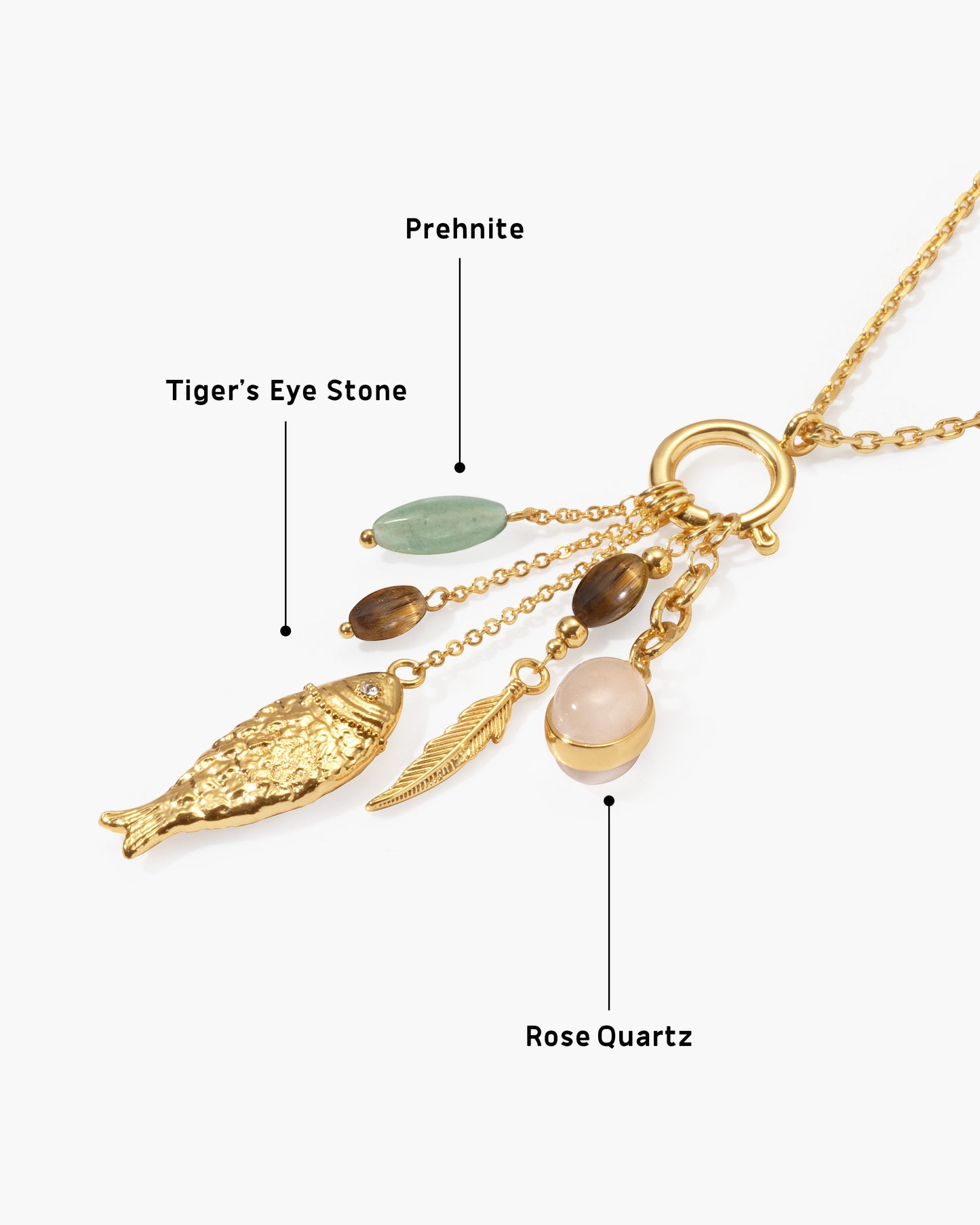 Drifter Multi-Charm Fish Pendant Necklace