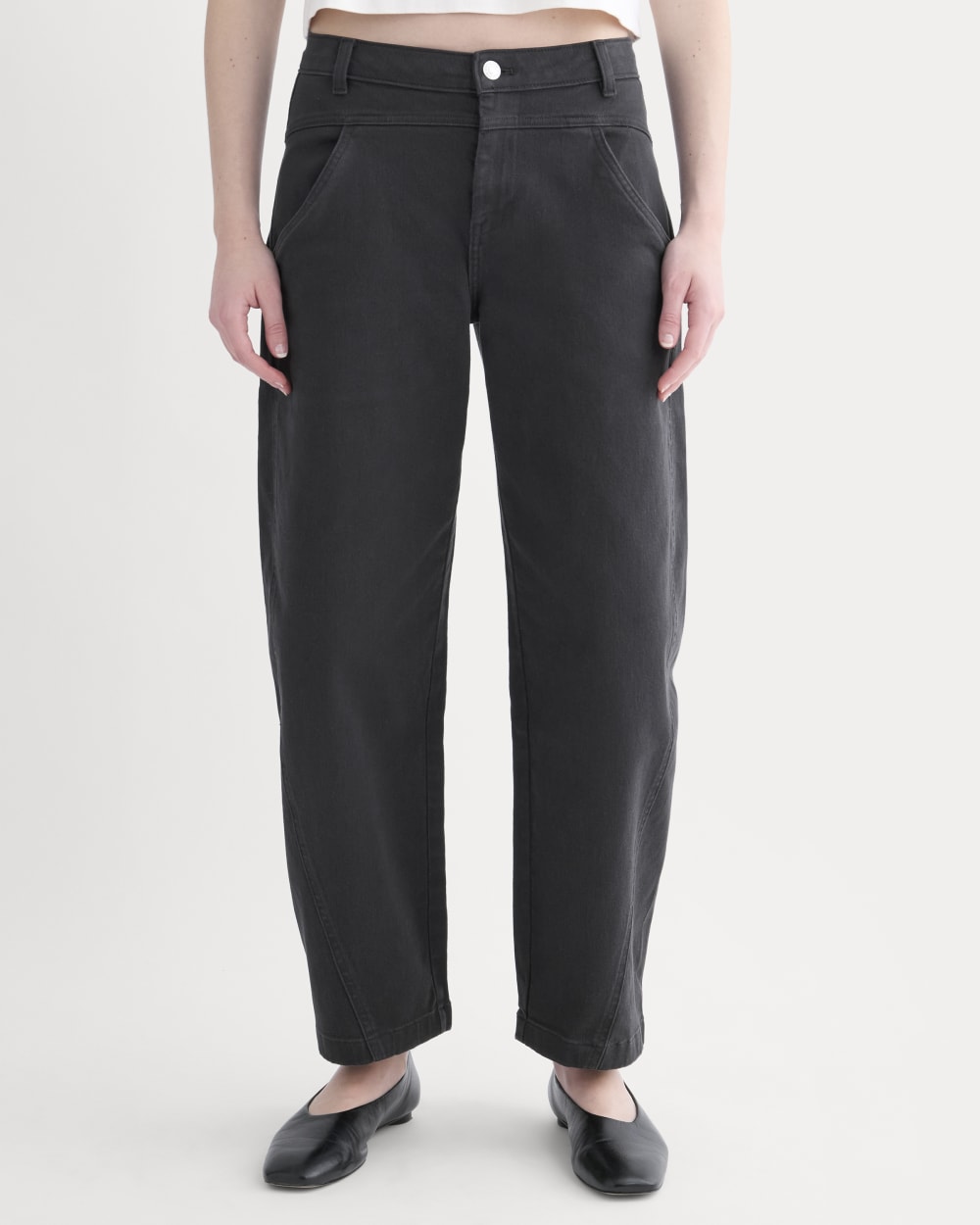 Double-Stitch Barrel Pant | Black