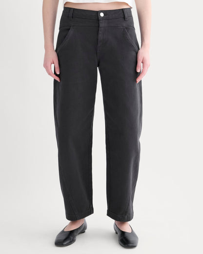 Double-Stitch Barrel Pant | Black