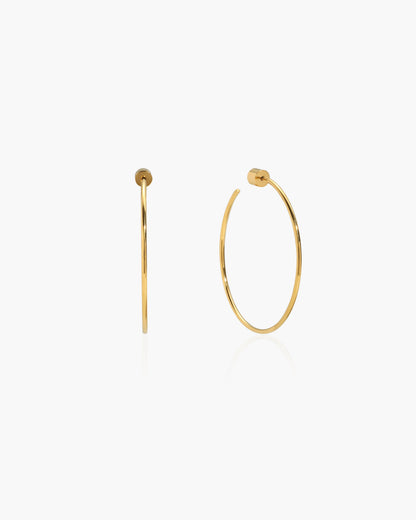 Gold Skinny Hoop Earrings