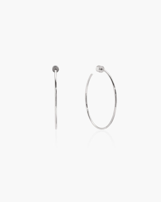 Silver Skinny Hoop Earrings