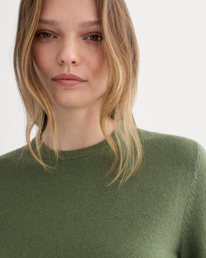 Cashmere Slim Crew Sweater | Forest Green