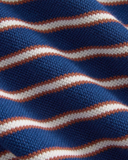 Pique Boxy Polo | Estate Blue/Henna/Gardenia