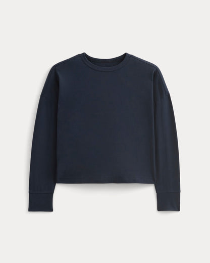 Oversized Boxy Crew in Essential Cotton | Deep Navy