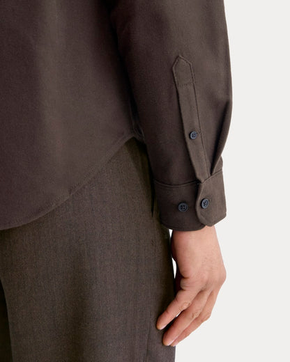 Brushed Flannel Shirt | Dark Chocolate