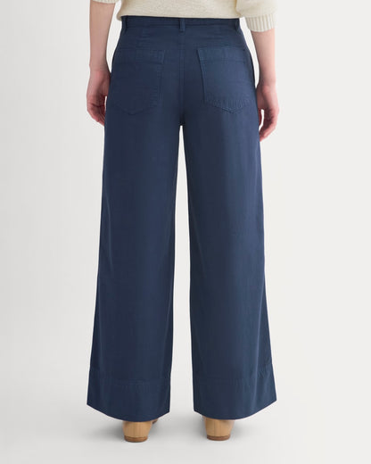 Seamed Wide-Leg Pant | Navy