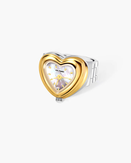 City Heart Two-Tone Watch Ring