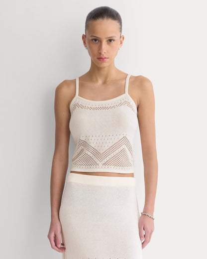 Lace-Knit Cami | Bone