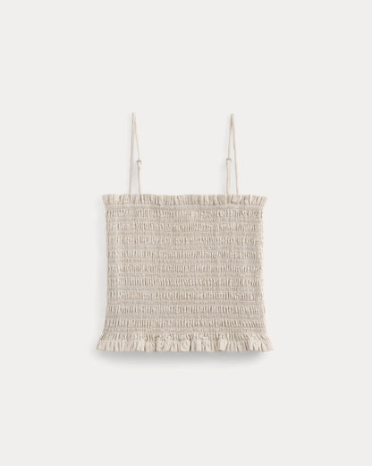 Gauze Smocked Cami | Birch