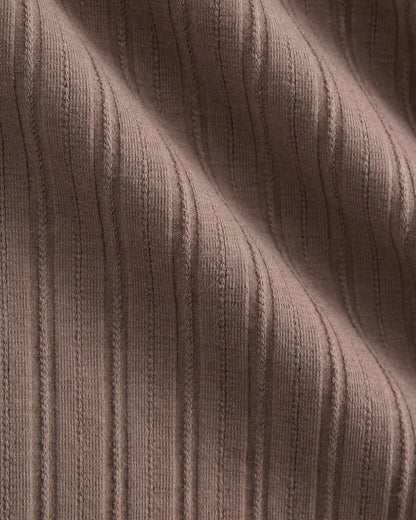 Scoop-Neck Midi Dress in Pointelle Knit | Heathered Chocolate Chip