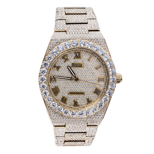 42MM Fully Iced Moissanite Alpha Era® in Gold