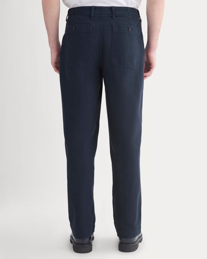 Relaxed Herringbone Fatigue Pants | Deep Navy