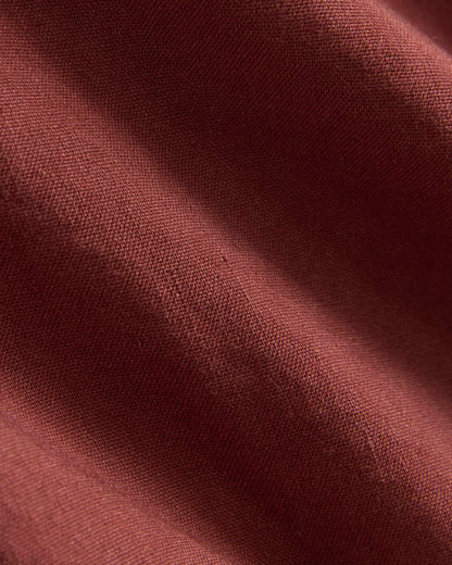 Cinched Top in Stretch Linen | Henna Red