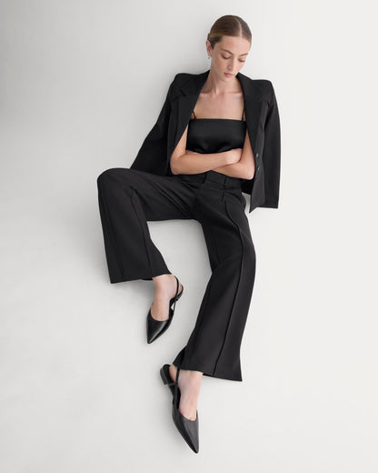 Ponte Wide-Leg Trouser | Black