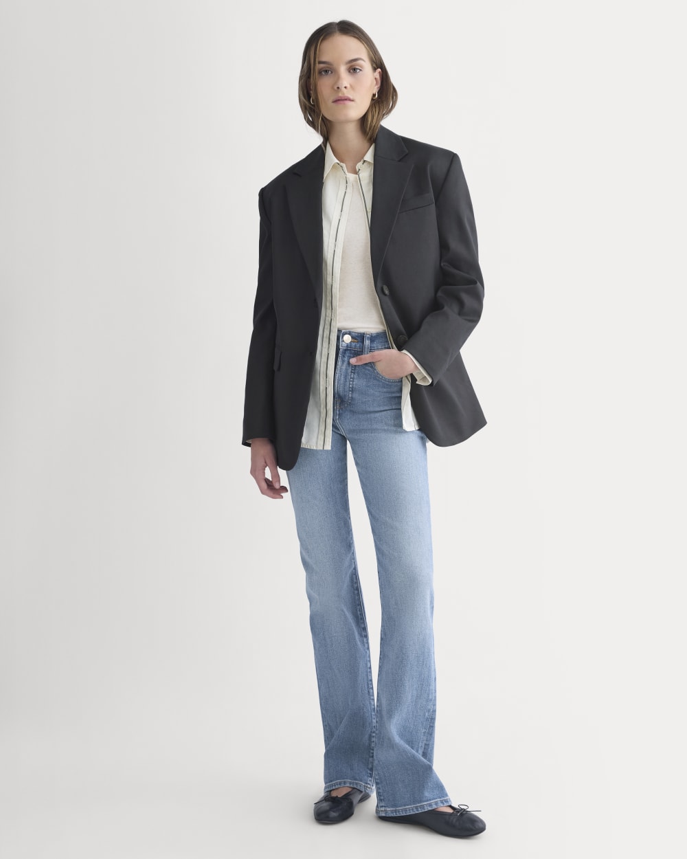 Tailored Drape Blazer | Black