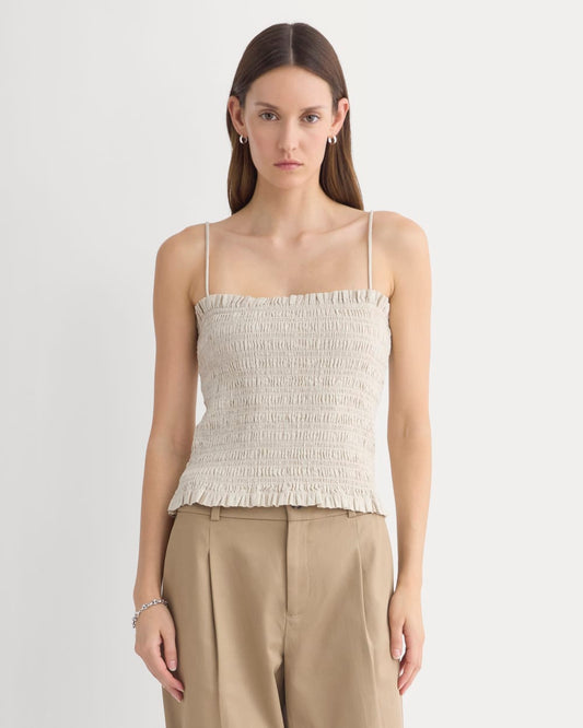 Gauze Smocked Cami | Birch