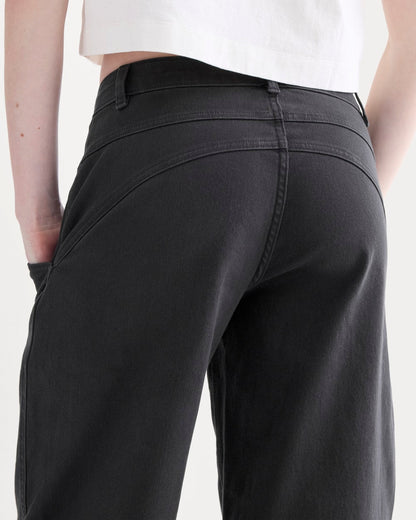 Double-Stitch Barrel Pant | Black