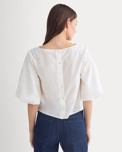 Bubble-Sleeve Top | Bone