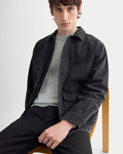 Denim Shacket | Washed Black