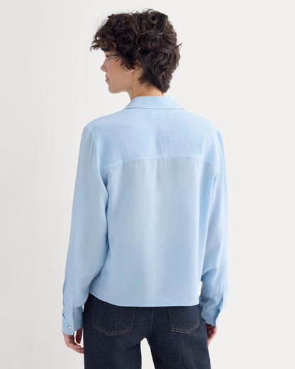 Shrunken Top in Washable Silk | Open Air Blue
