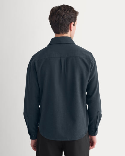 Brushed Flannel Shirt | Heathered Navy