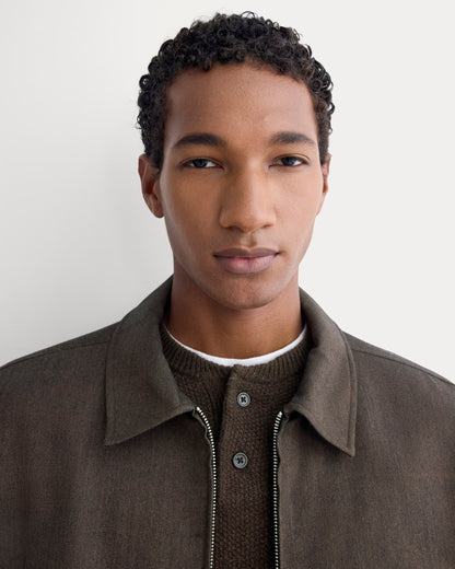 Tailored Zip Jacket | Heathered Fudge