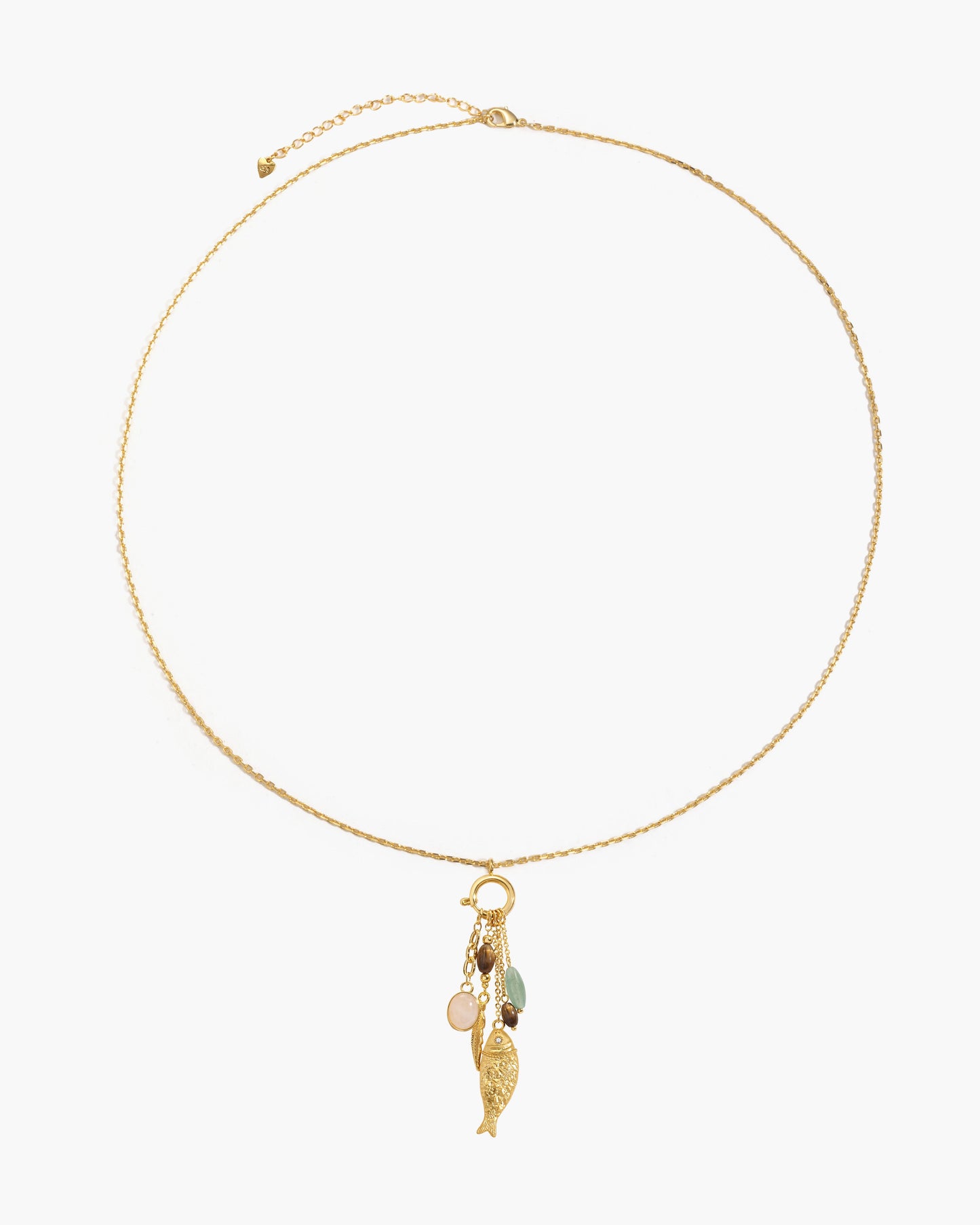 Drifter Multi-Charm Fish Pendant Necklace