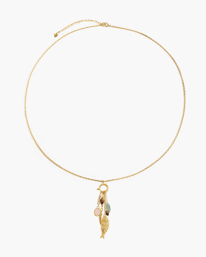 Drifter Multi-Charm Fish Pendant Necklace