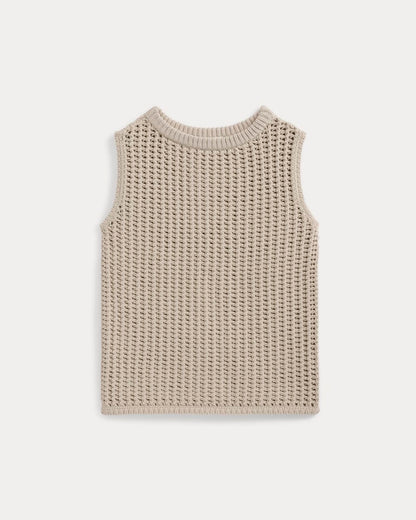 Open-Knit Tunic Vest in Elevated Cotton | Peyote