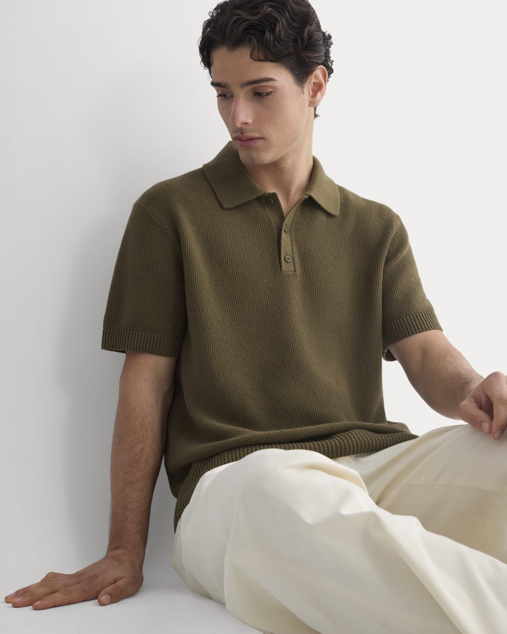 Seed Stitch Polo | Beech