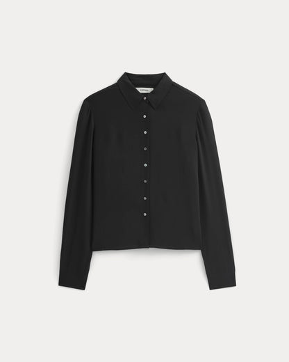 Shrunken Top in Washable Silk | Black