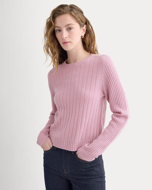 Mix Ribbed Crew in Cashmere | Lilac Crush