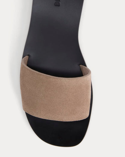 Suede Slide Sandal | Almond Buff Suede