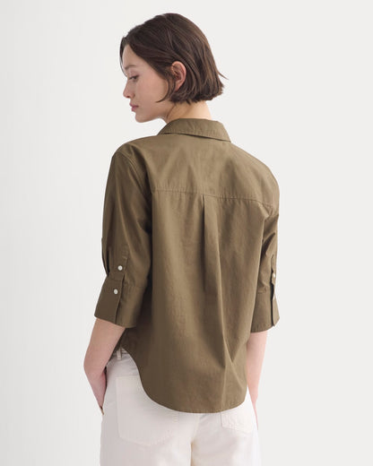 Cuff Detail Shirt in Lightweight Cotton | Beech