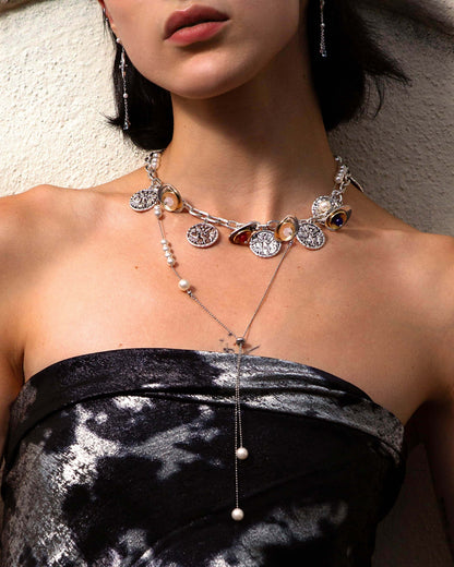 Eros Coin Necklace in Silver