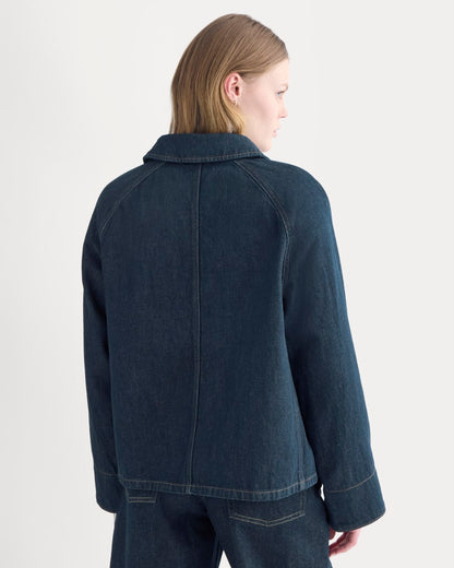 Cropped Denim Jacket | Garment-Dyed Indigo