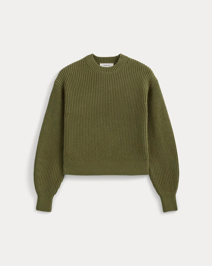 Cropped Ribbed Crew in Everyday Cotton | Mayfly