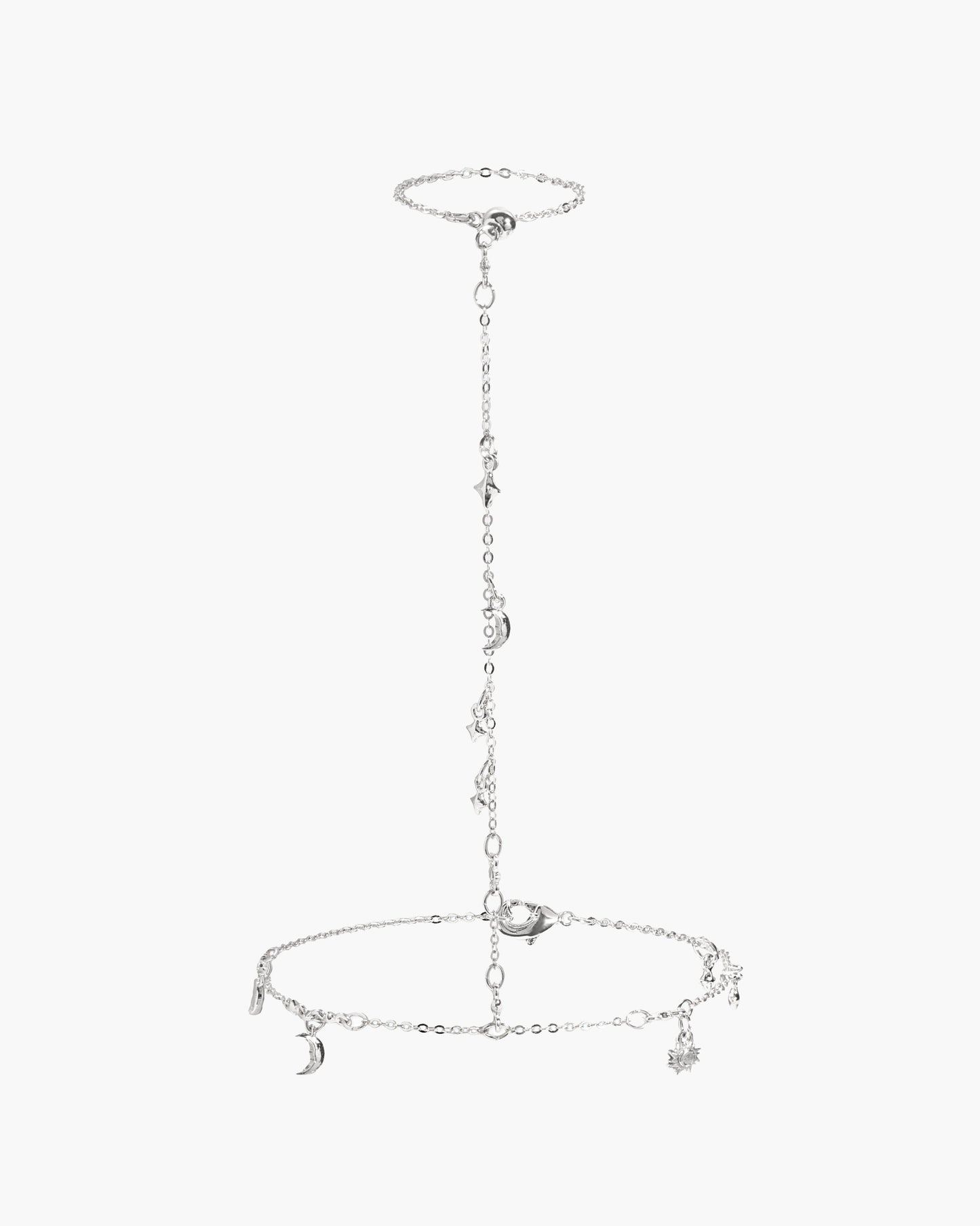Lyra Hand Chain Bracelet in Silver