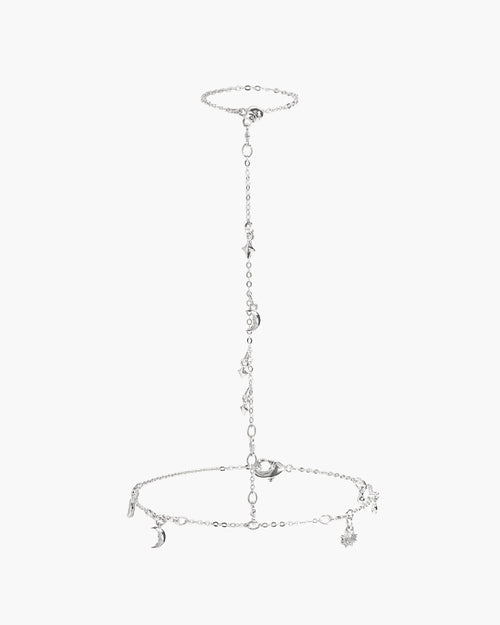 Lyra Hand Chain Bracelet in Silver
