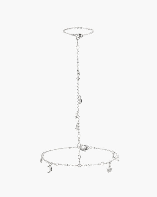 Lyra Hand Chain Bracelet in Silver