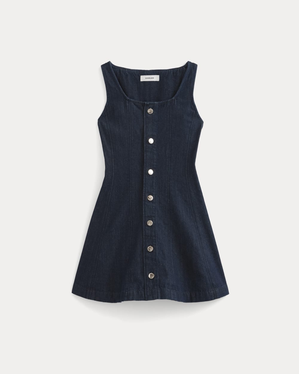 Denim Button-Front Mini Dress | Tungsten Rinse
