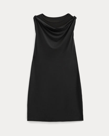 Cowl Neck Mini Dress | Black