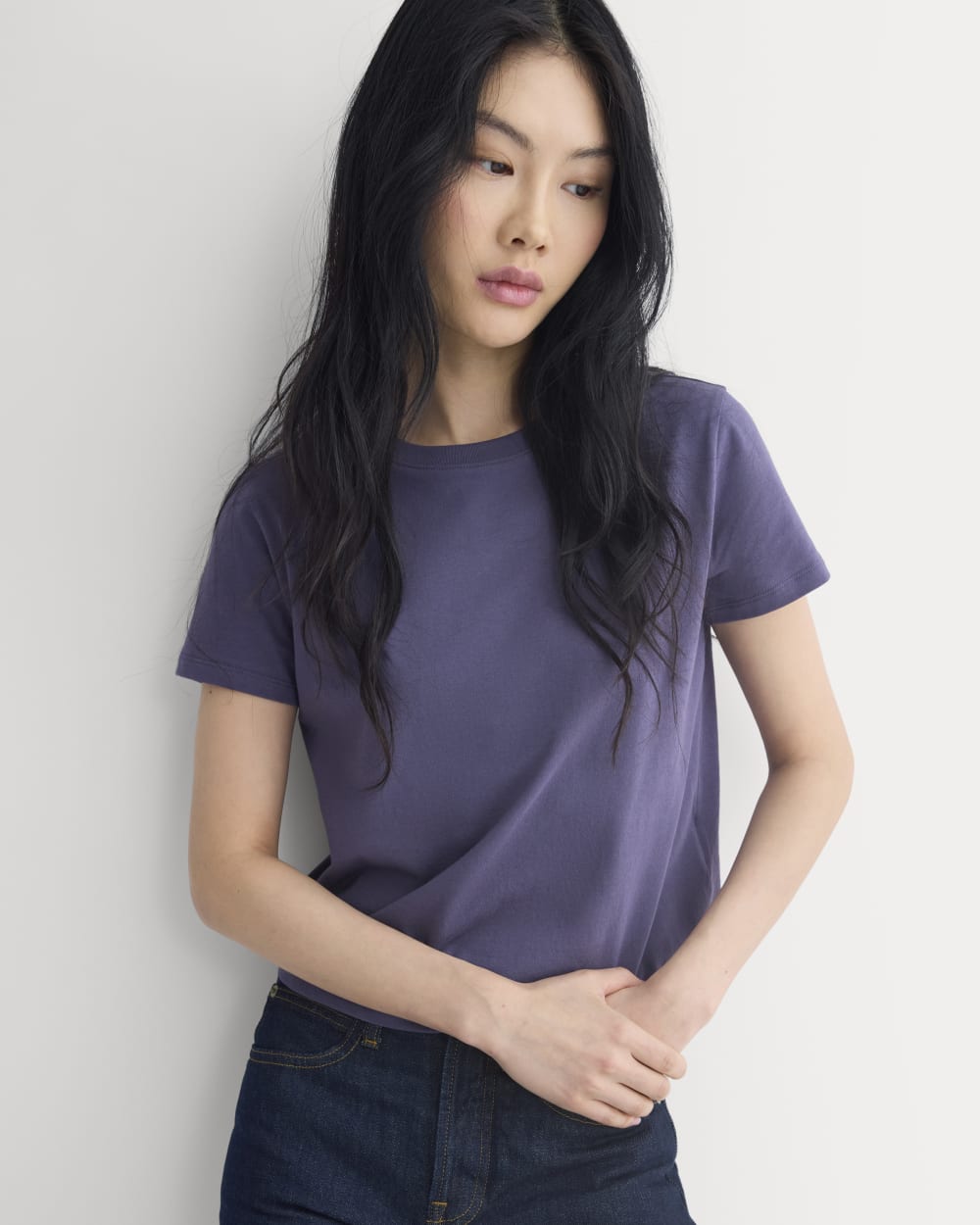 The Box-Cut Tee in Essential Cotton | Graystone | No Pocket