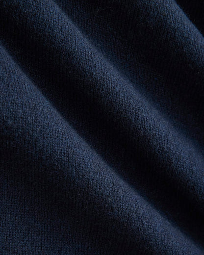Cashmere Cropped High-V Sweater | Navy
