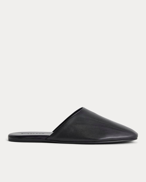 Glove Mule Slipper | Black Leather